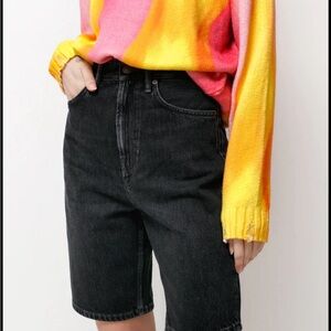 Acne Studios long black denim shorts